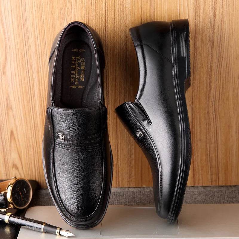 Leather Men Formal Shoes Luxury Brand 2025 Men's Loafers Dress Moccasins Breathable Slip on Black Driving Shoes Plus Size 38-46 - Montero Milan