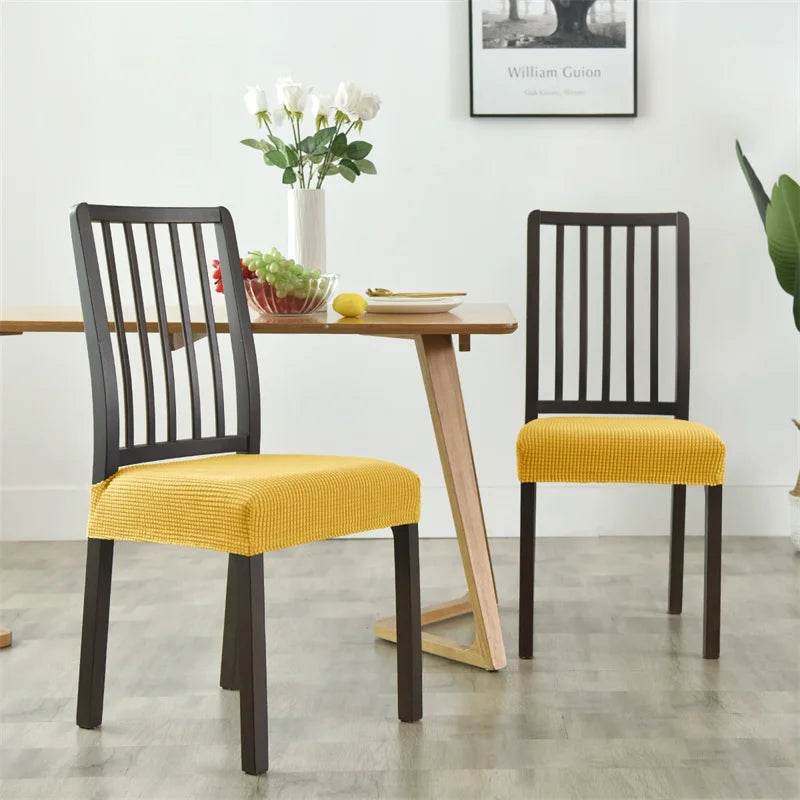 1PC Stretch Dining Chair Seat Cover Jacquard Solid Color Chairs Covers Removable Anti-Dust Chair Cushion Slipcovers Hotel Home - Montero Milan
