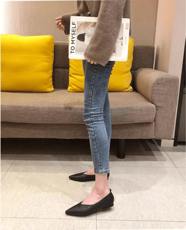 AIYUQI Female Shoes Large Size 2025 Pointedtoe Genuine Leather Flat Shoes Women Shallow Mouth Comfortable Women's Boat Shoes - Montero Milan