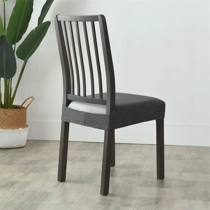 1PC Stretch Dining Chair Seat Cover Jacquard Solid Color Chairs Covers Removable Anti-Dust Chair Cushion Slipcovers Hotel Home - Montero Milan