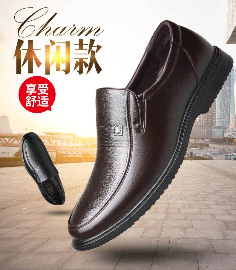 Leather Men Formal Shoes Luxury Brand 2025 Men's Loafers Dress Moccasins Breathable Slip on Black Driving Shoes Plus Size 38-46 - Montero Milan