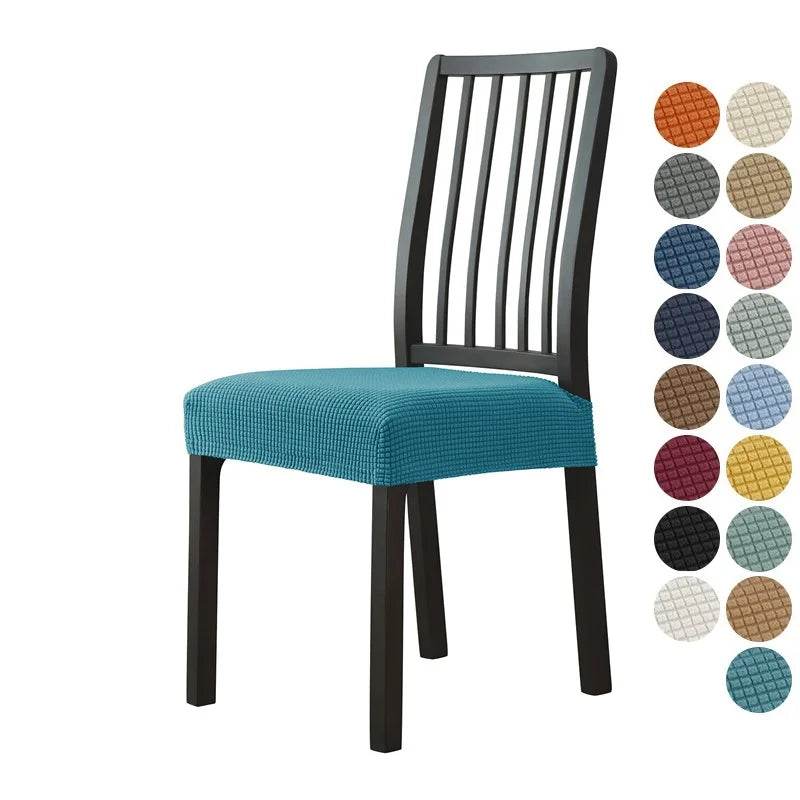1PC Stretch Dining Chair Seat Cover Jacquard Solid Color Chairs Covers Removable Anti-Dust Chair Cushion Slipcovers Hotel Home - Montero Milan
