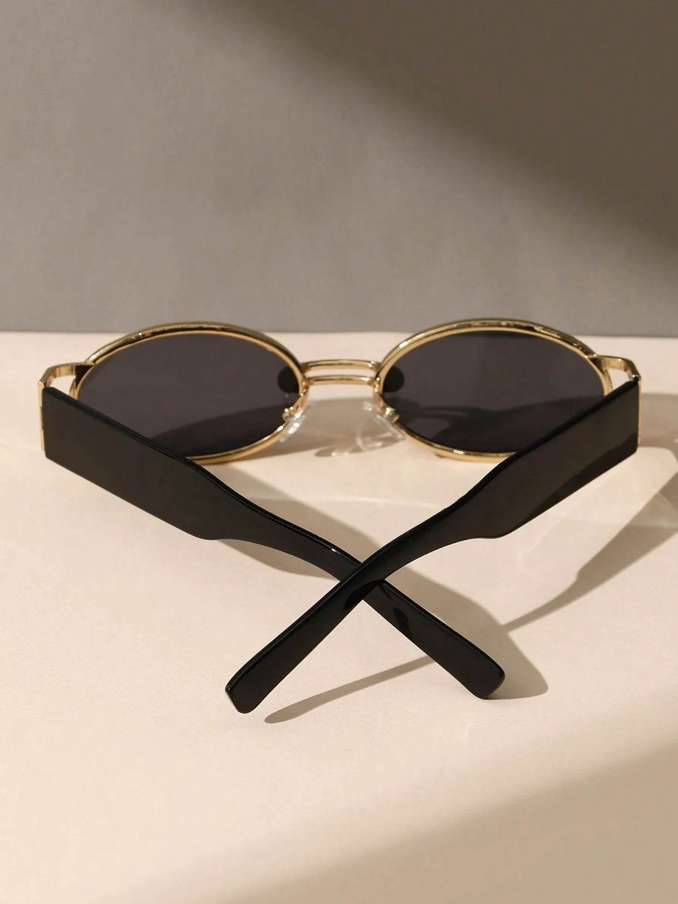 Gold Oval Retro Sunglasses - Montero Milan