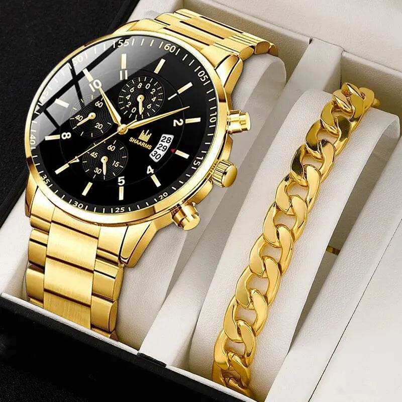 Timeless Stainless Steel Watch & Bracelet Set (Buy 2 Get 1 Free) - Montero Milan