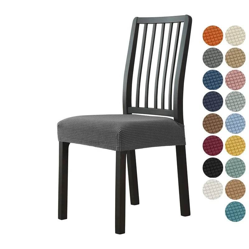 1PC Stretch Dining Chair Seat Cover Jacquard Solid Color Chairs Covers Removable Anti-Dust Chair Cushion Slipcovers Hotel Home - Montero Milan