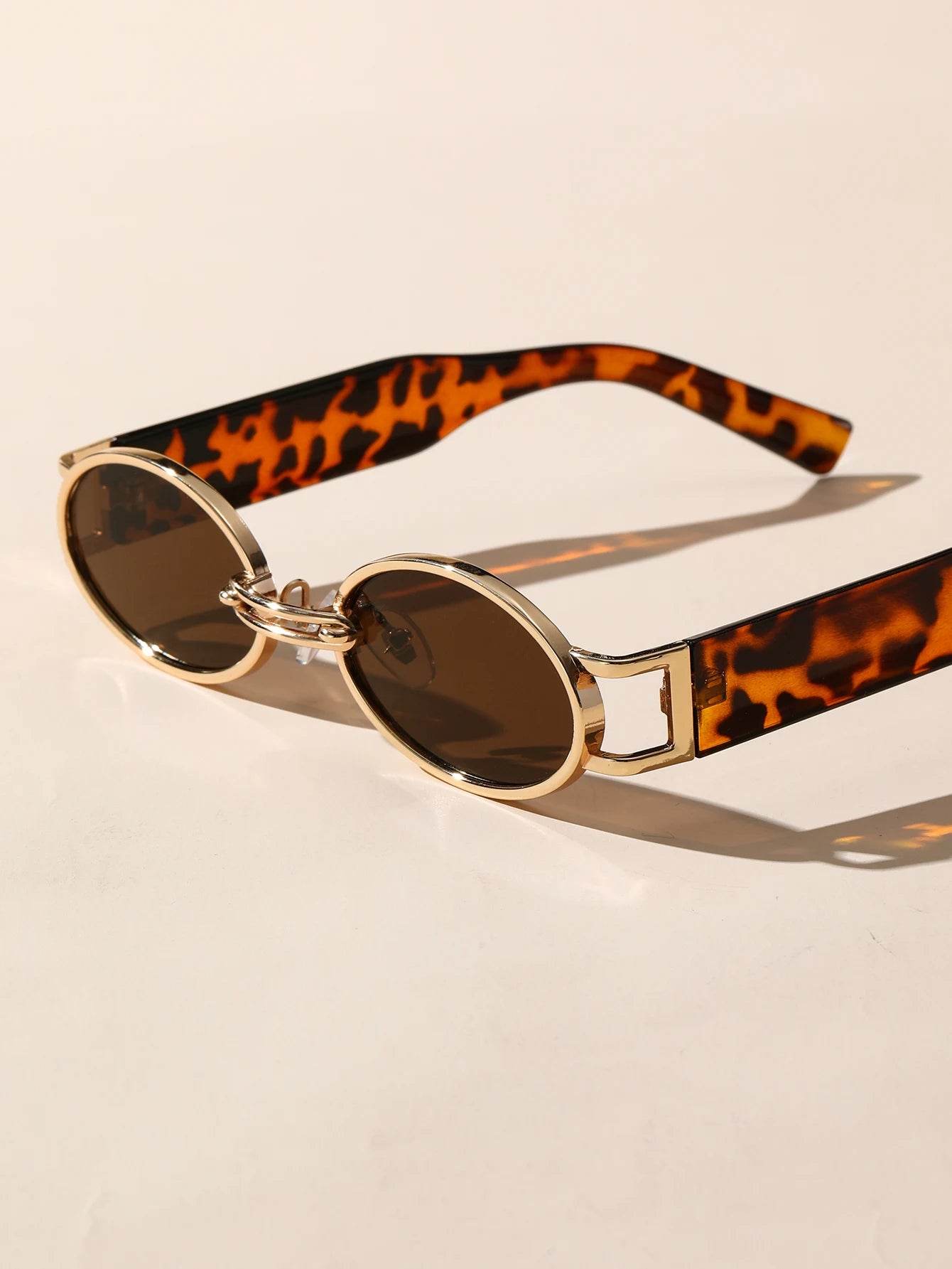 Gold Oval Retro Sunglasses - Montero Milan