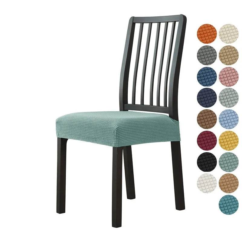 1PC Stretch Dining Chair Seat Cover Jacquard Solid Color Chairs Covers Removable Anti-Dust Chair Cushion Slipcovers Hotel Home - Montero Milan
