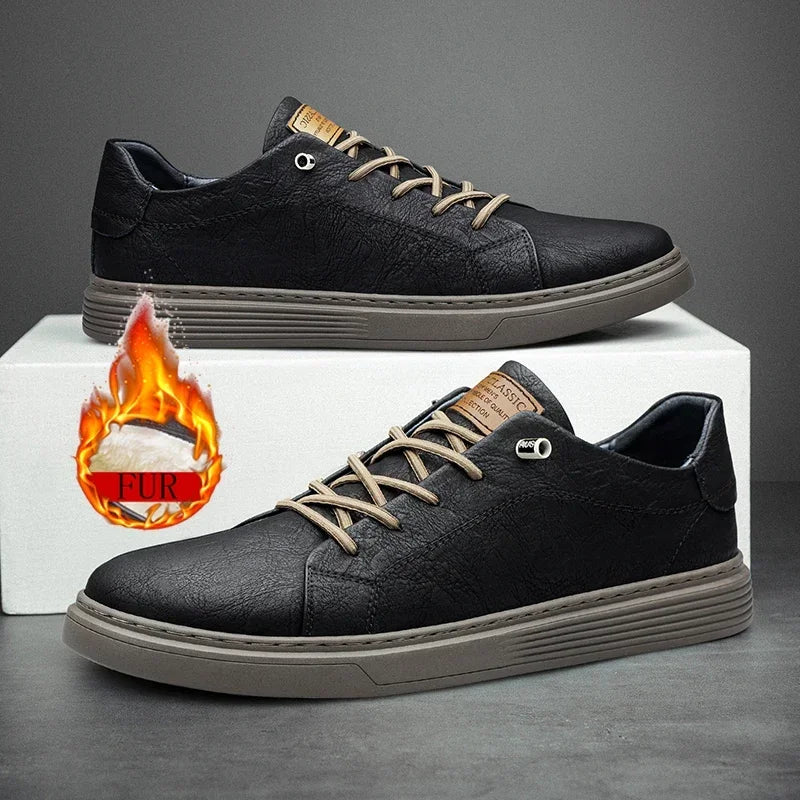 Genuine Leather Casual Oxford Sneakers