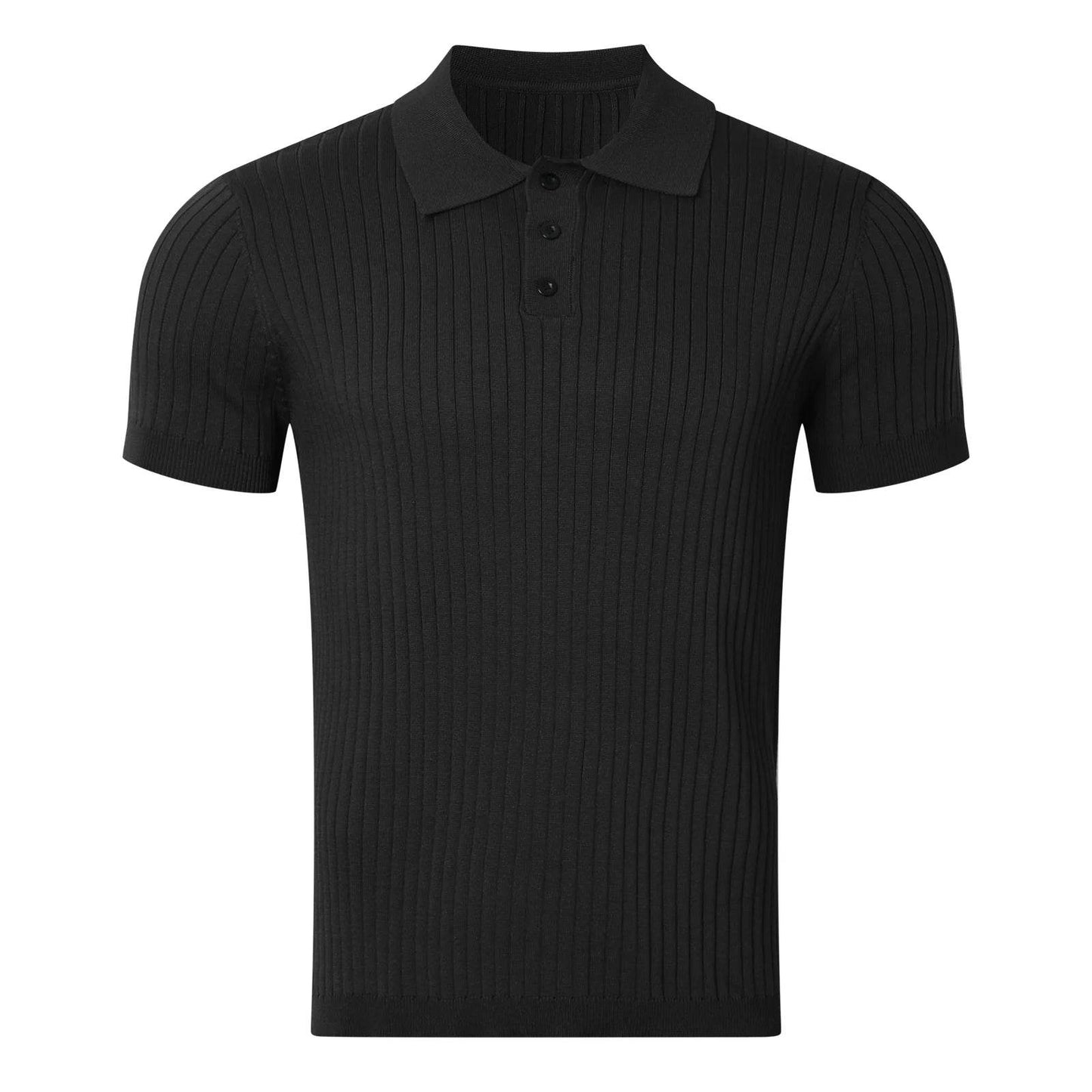 Retro Knit Striped Polo Shirt - Montero Milan