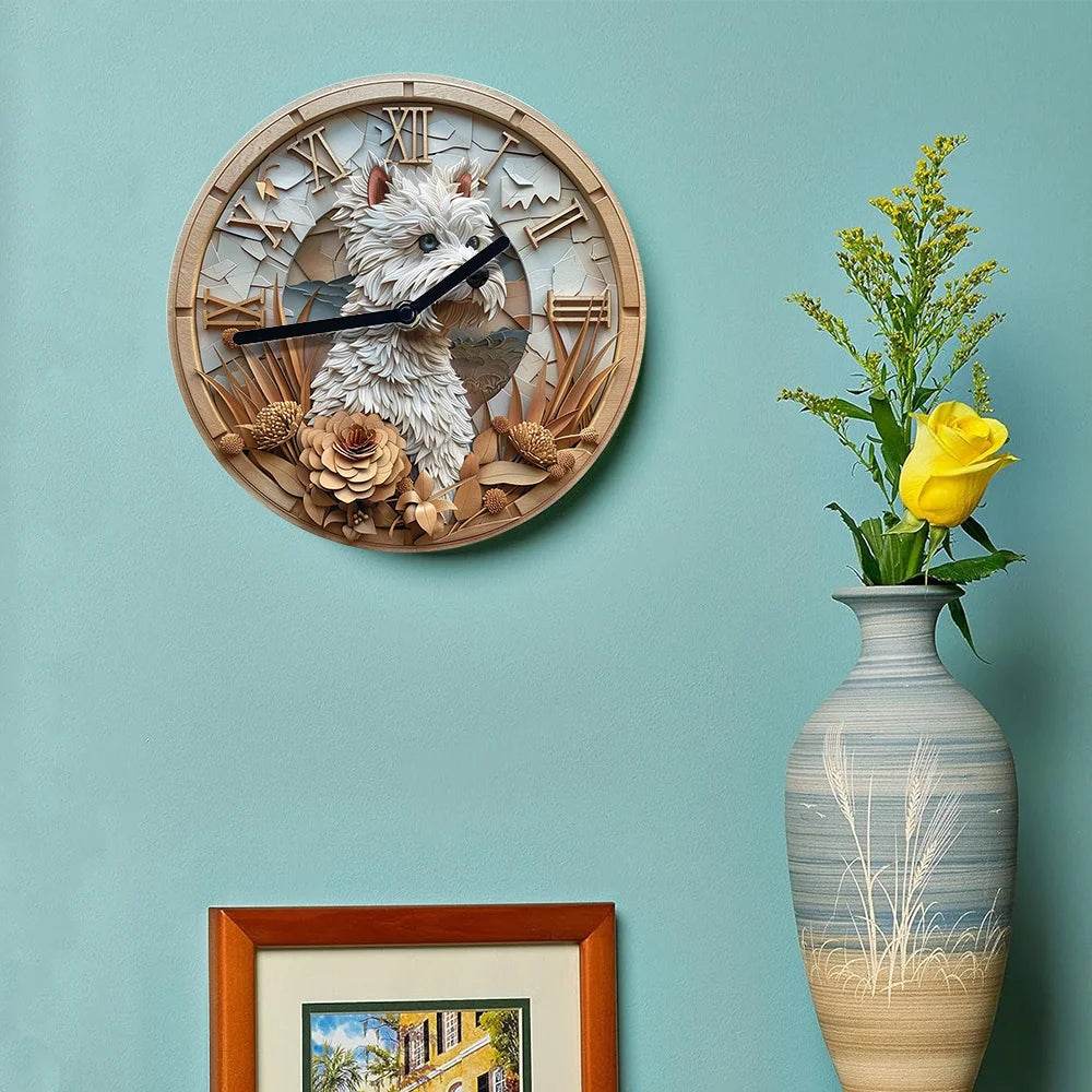 West Highland White Terrier Silent Wall Clock - Montero Milan