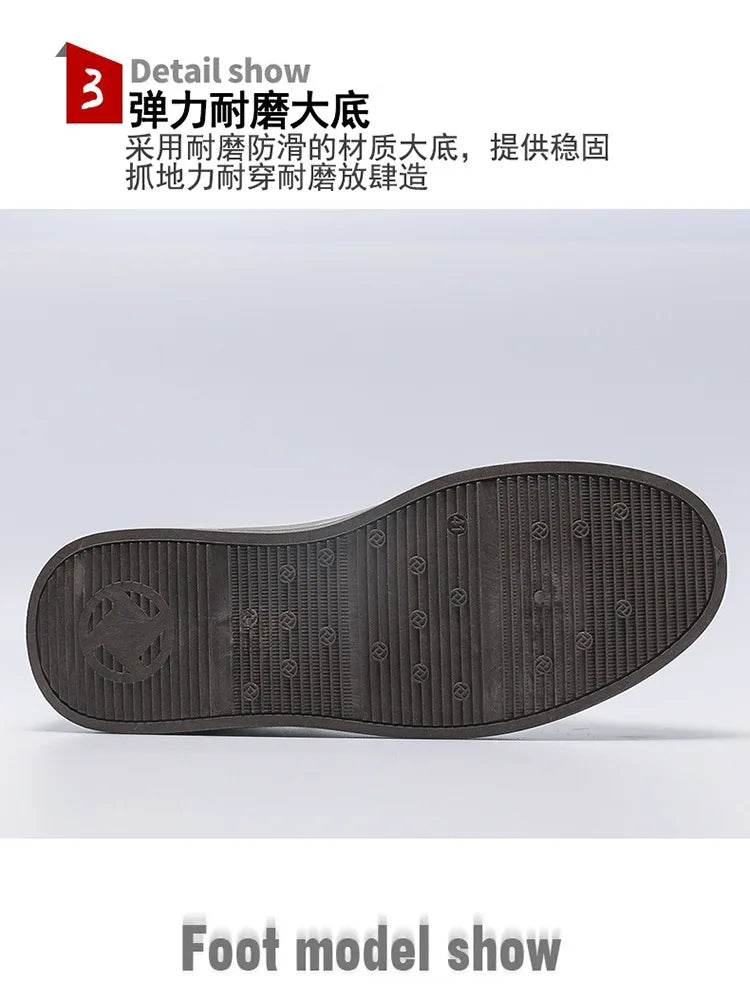 Mens Leather Shoes Fall Fashion Sneakers for Driving Walking Office, Comfortable Men Slip on Skate Flats Non Slip Youth Shoe - Montero Milan