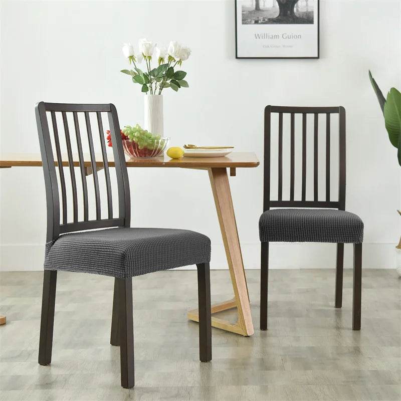 1PC Stretch Dining Chair Seat Cover Jacquard Solid Color Chairs Covers Removable Anti-Dust Chair Cushion Slipcovers Hotel Home - Montero Milan