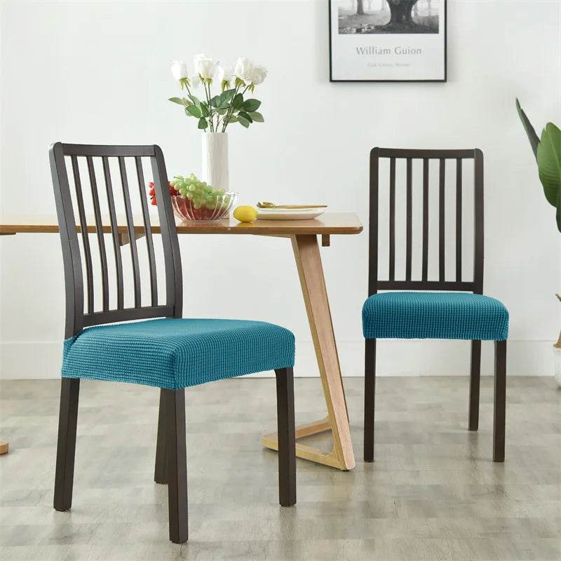 1PC Stretch Dining Chair Seat Cover Jacquard Solid Color Chairs Covers Removable Anti-Dust Chair Cushion Slipcovers Hotel Home - Montero Milan