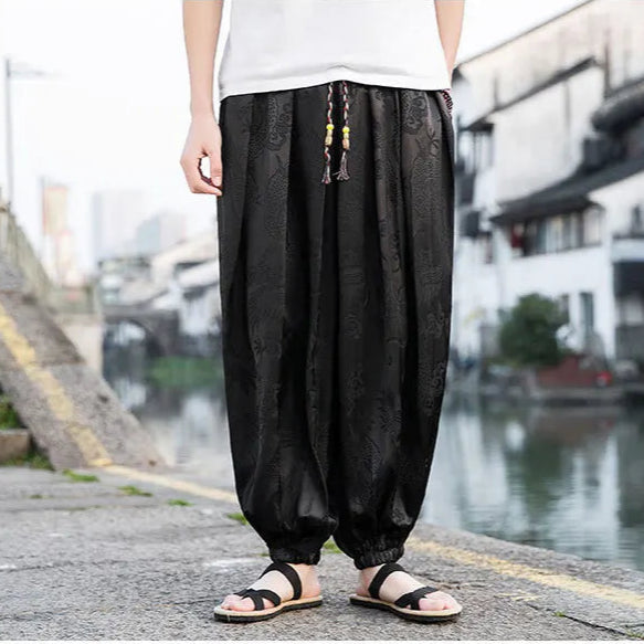Samurai Style Wide-Leg Trousers