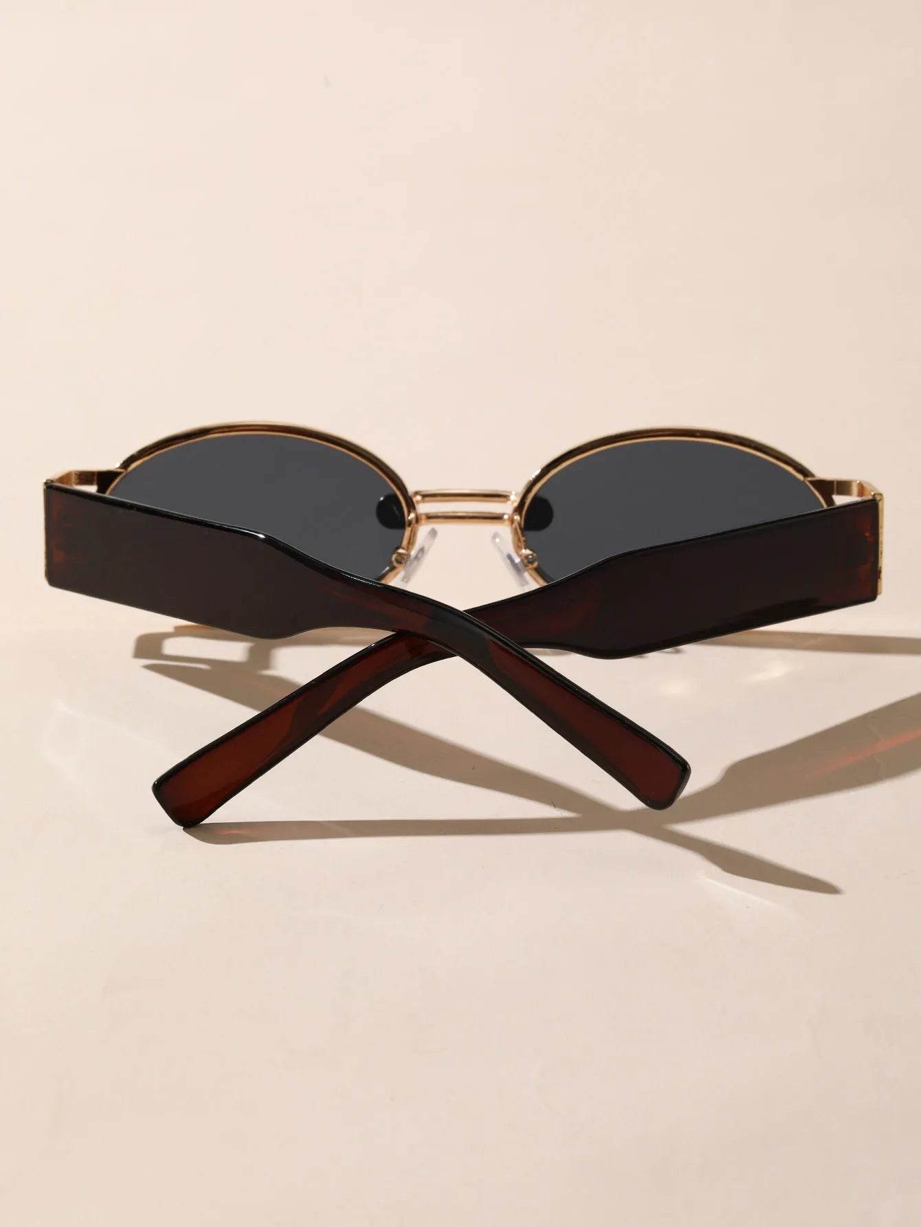 Gold Oval Retro Sunglasses - Montero Milan