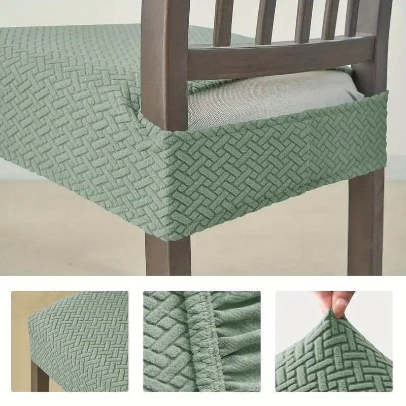 1PC Stretch Dining Chair Seat Cover Jacquard Solid Color Chairs Covers Removable Anti-Dust Chair Cushion Slipcovers Hotel Home - Montero Milan