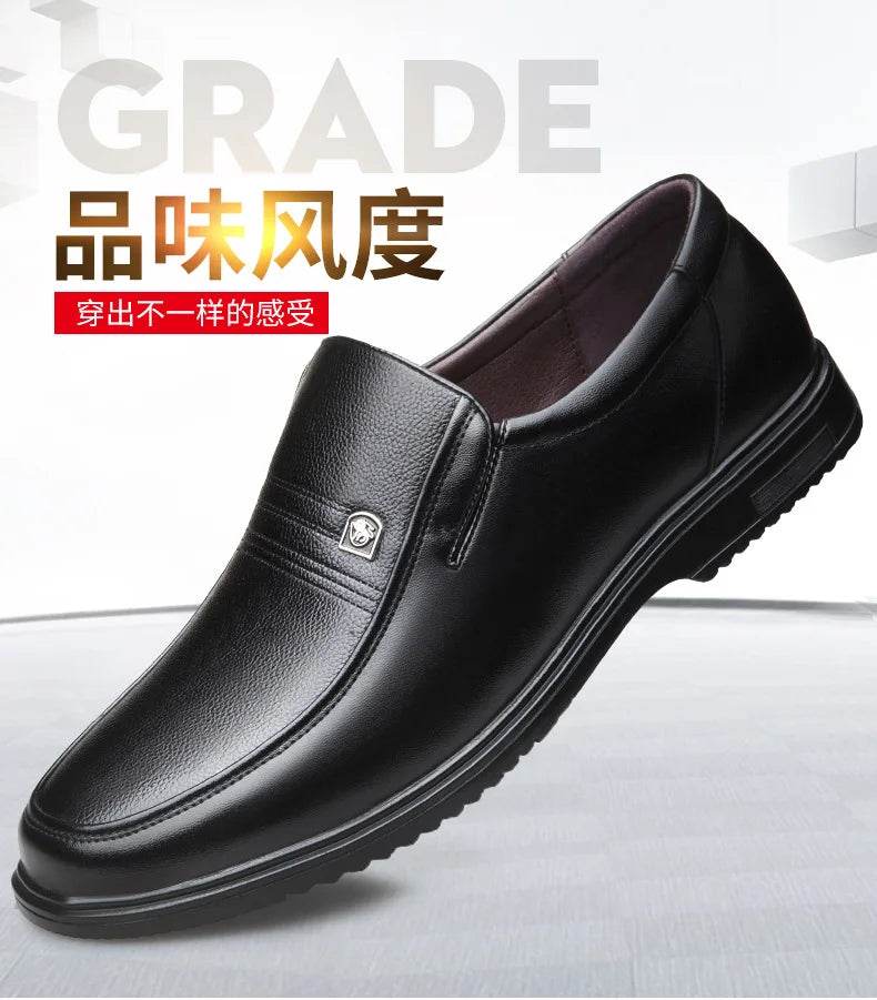 Leather Men Formal Shoes Luxury Brand 2025 Men's Loafers Dress Moccasins Breathable Slip on Black Driving Shoes Plus Size 38-46 - Montero Milan