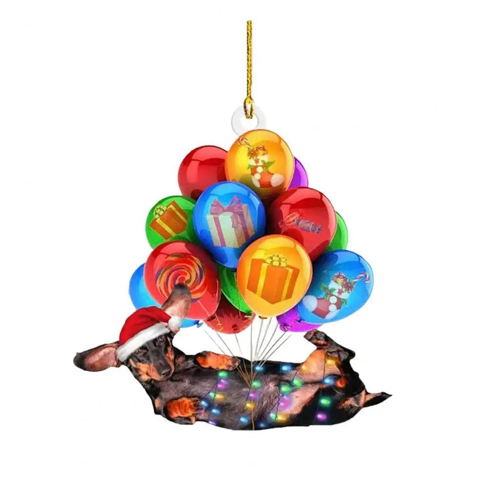 Dachshund Pendant Auto Rearview Mirror Ornament With Lanyard Realistic Shape Christmas Tree Decor Dog Hanging Pendant 개 펜던트 - Montero Milan