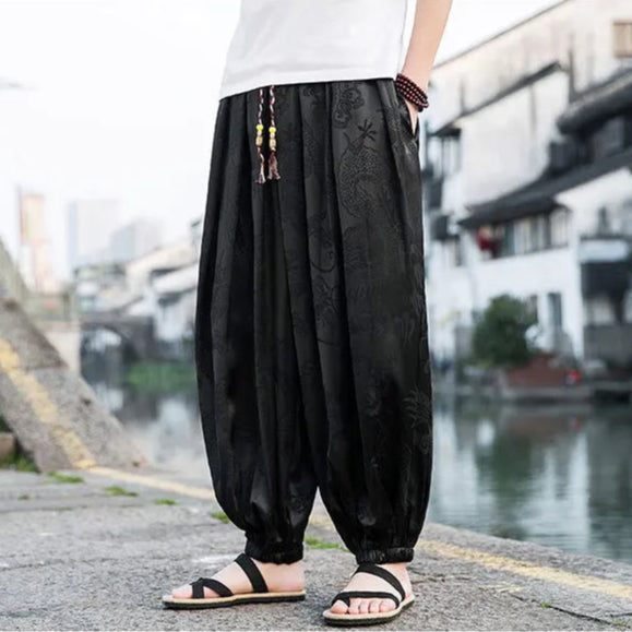 Samurai Style Wide-Leg Trousers