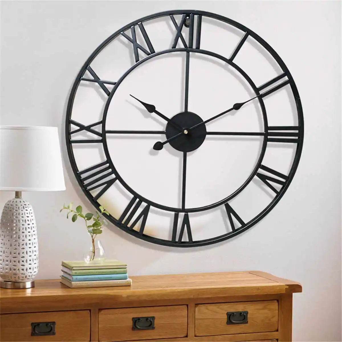 Classic Roman Numeral Metal Wall Clock - Montero Milan
