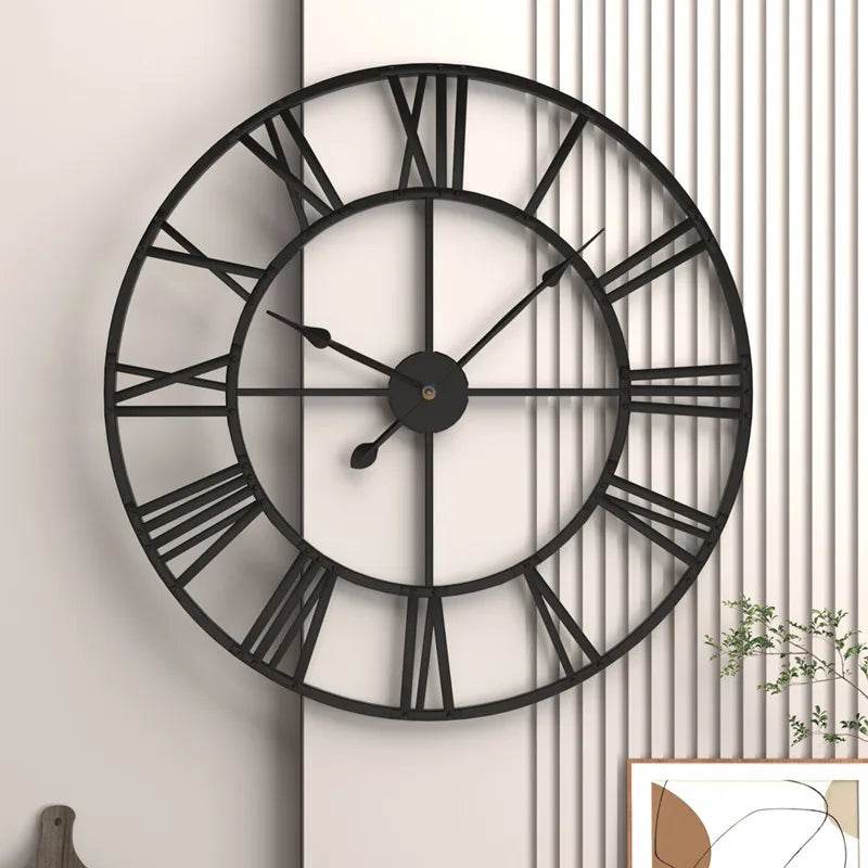 Classic Roman Numeral Metal Wall Clock - Montero Milan