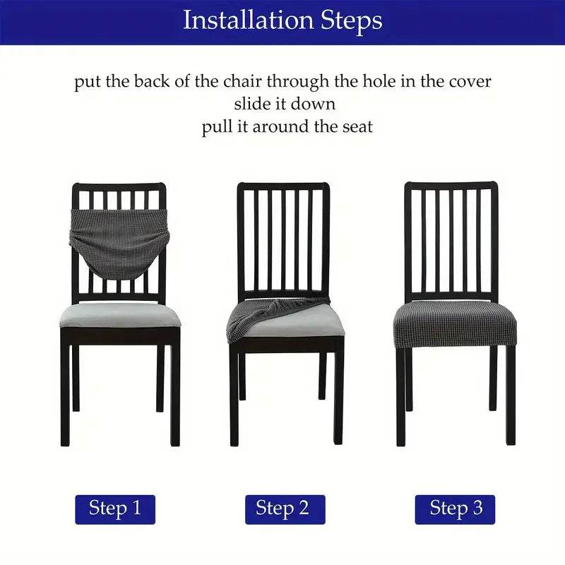 1PC Stretch Dining Chair Seat Cover Jacquard Solid Color Chairs Covers Removable Anti-Dust Chair Cushion Slipcovers Hotel Home - Montero Milan