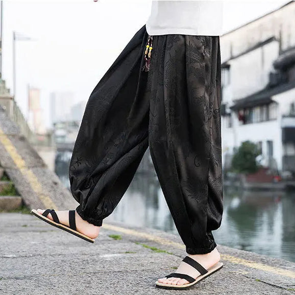 Samurai Style Wide-Leg Trousers
