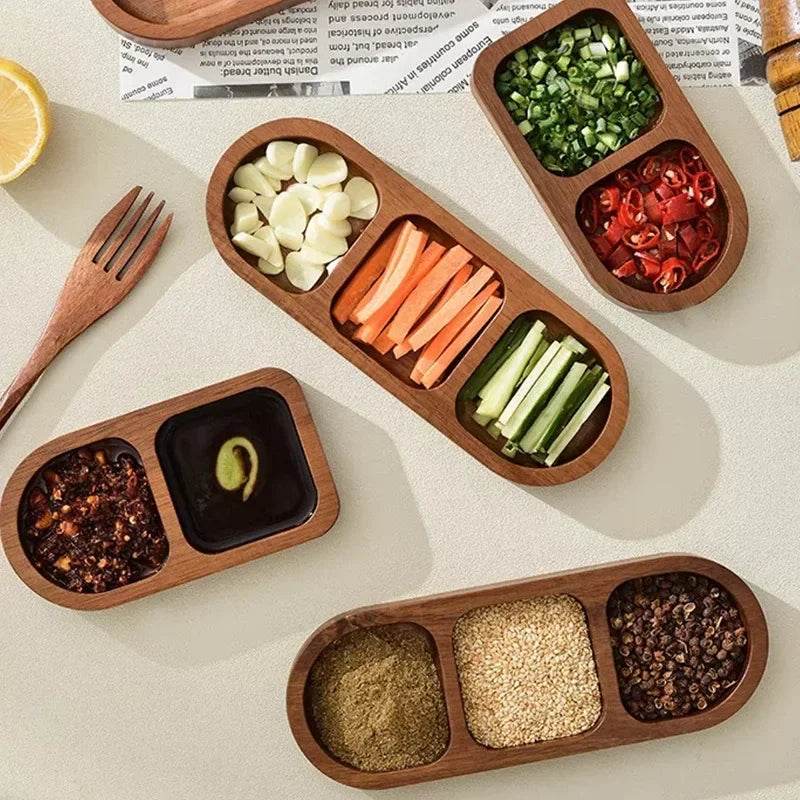 Naturuta™ Solid Wood Sauce & Snack Tray - Montero Milan