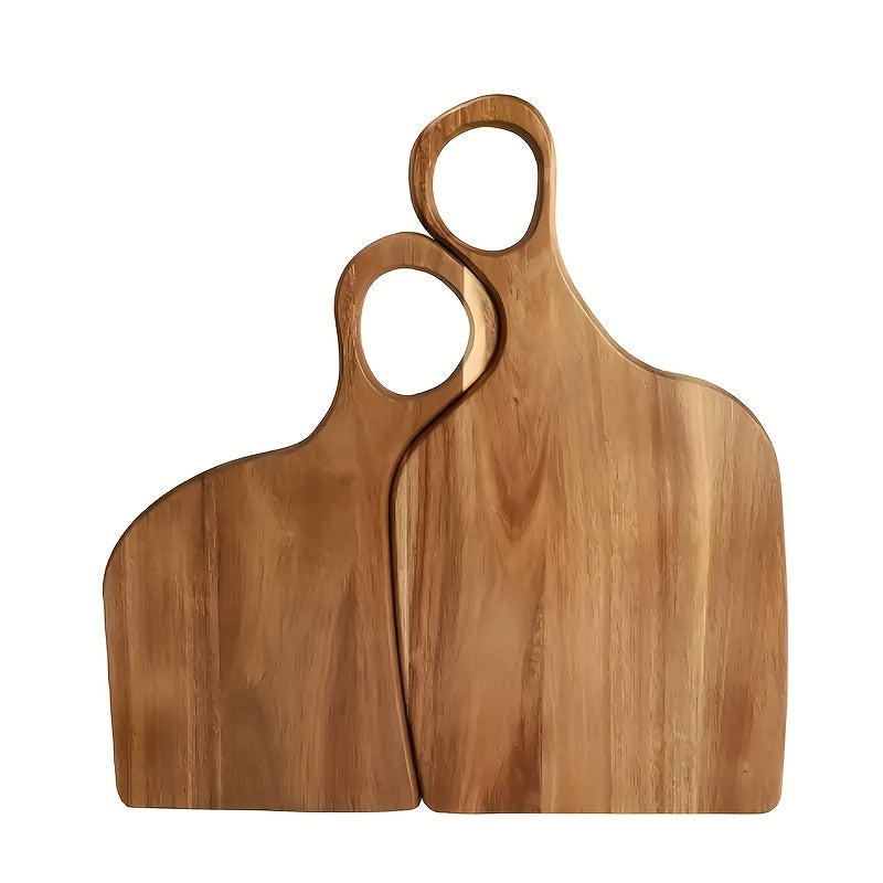 Set of light walnut cutting boards with visible grain, isolated on white background