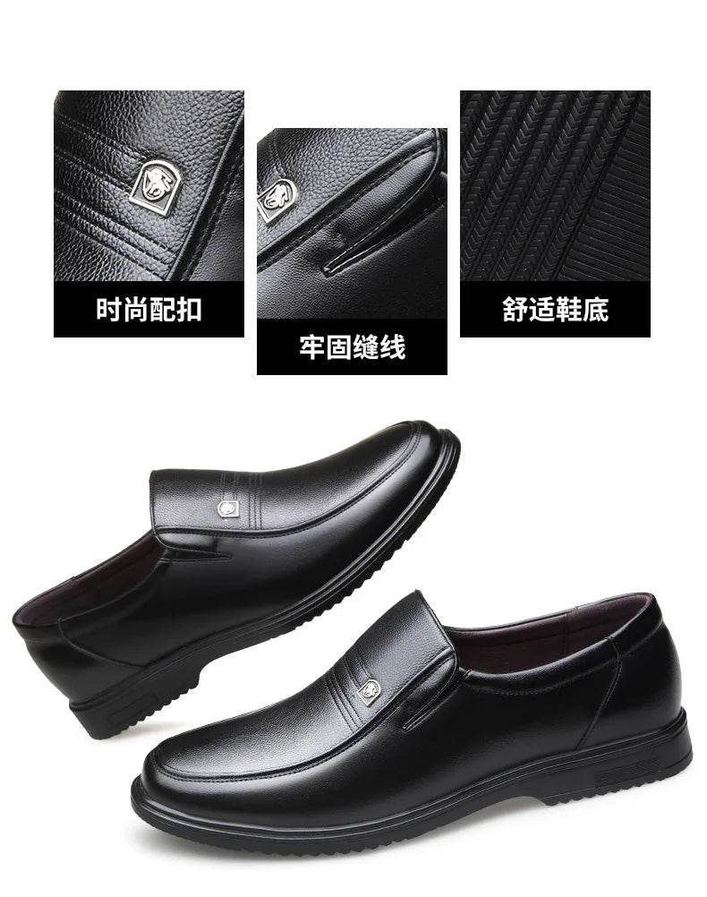 Leather Men Formal Shoes Luxury Brand 2025 Men's Loafers Dress Moccasins Breathable Slip on Black Driving Shoes Plus Size 38-46 - Montero Milan