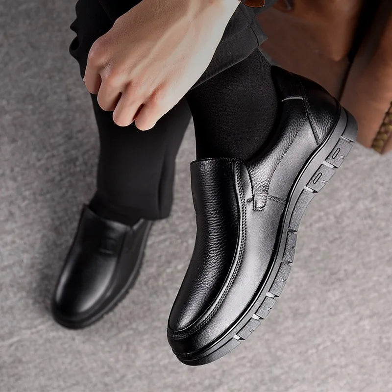 Genuine Leather Casual Shoes For Men Flat Platform Walking Shoes Outdoor Footwear Loafers Breathable Sneakers Handmade Shoes