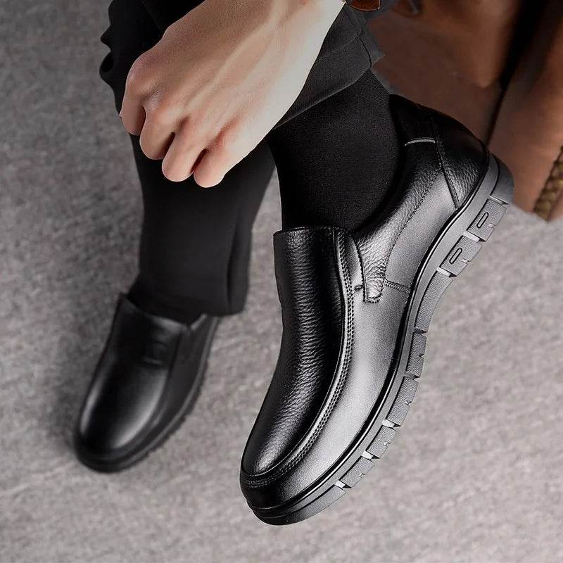 Genuine Leather Casual Shoes For Men Flat Platform Walking Shoes Outdoor Footwear Loafers Breathable Sneakers Handmade Shoes - Montero Milan