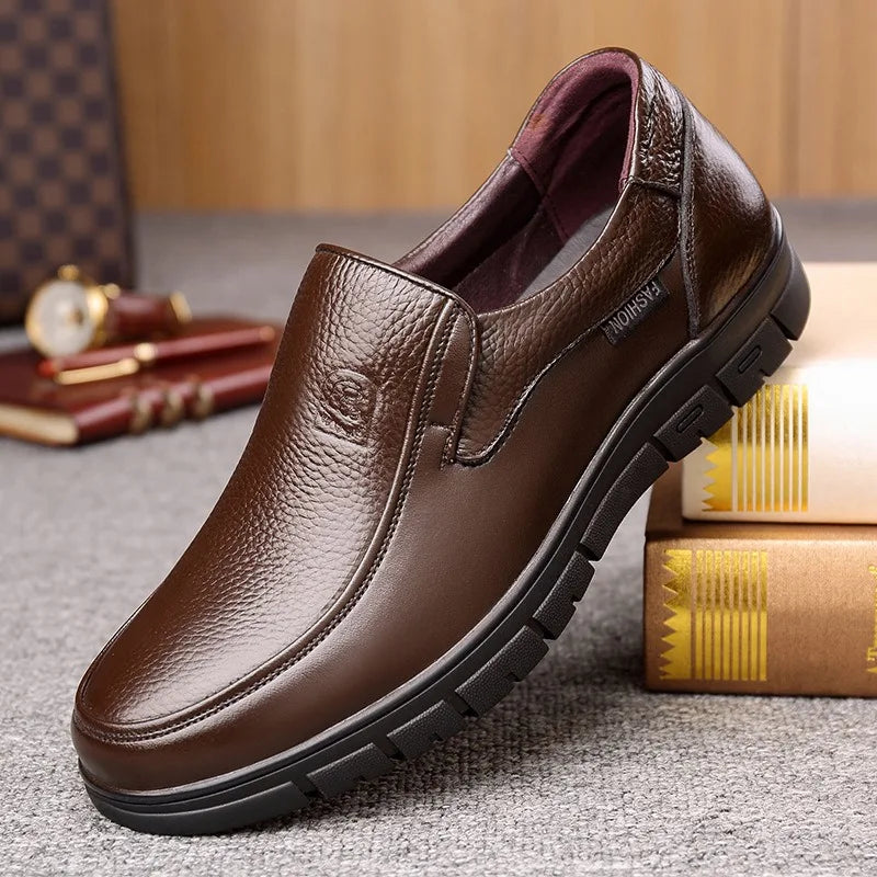 Genuine Leather Casual Shoes For Men Flat Platform Walking Shoes Outdoor Footwear Loafers Breathable Sneakers Handmade Shoes