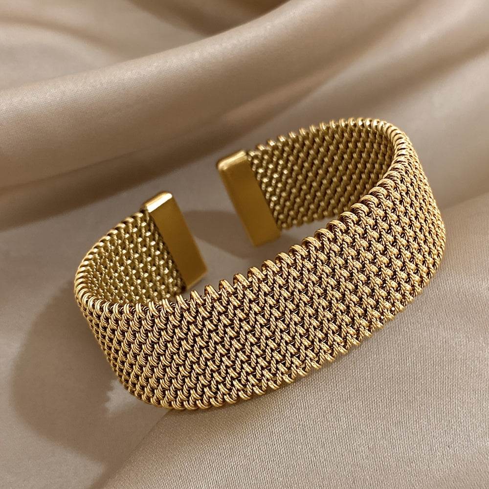 Woven Gold-Tone Stainless Steel Bracelet - Montero Milan