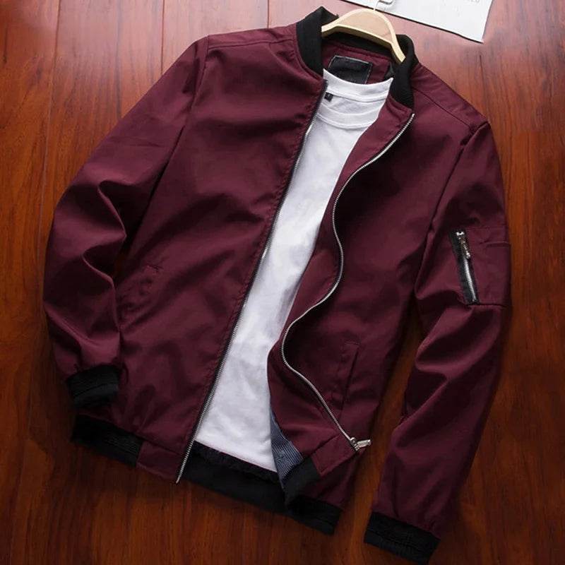 Slim Fit Zip Bomber Jacket - Montero Milan