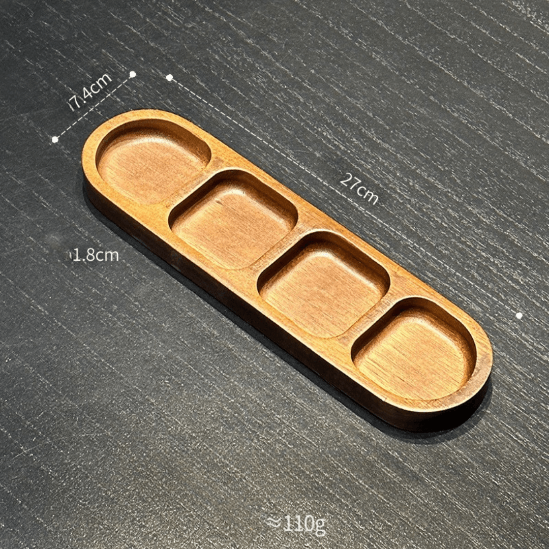 Naturuta™ Solid Wood Sauce & Snack Tray - Montero Milan
