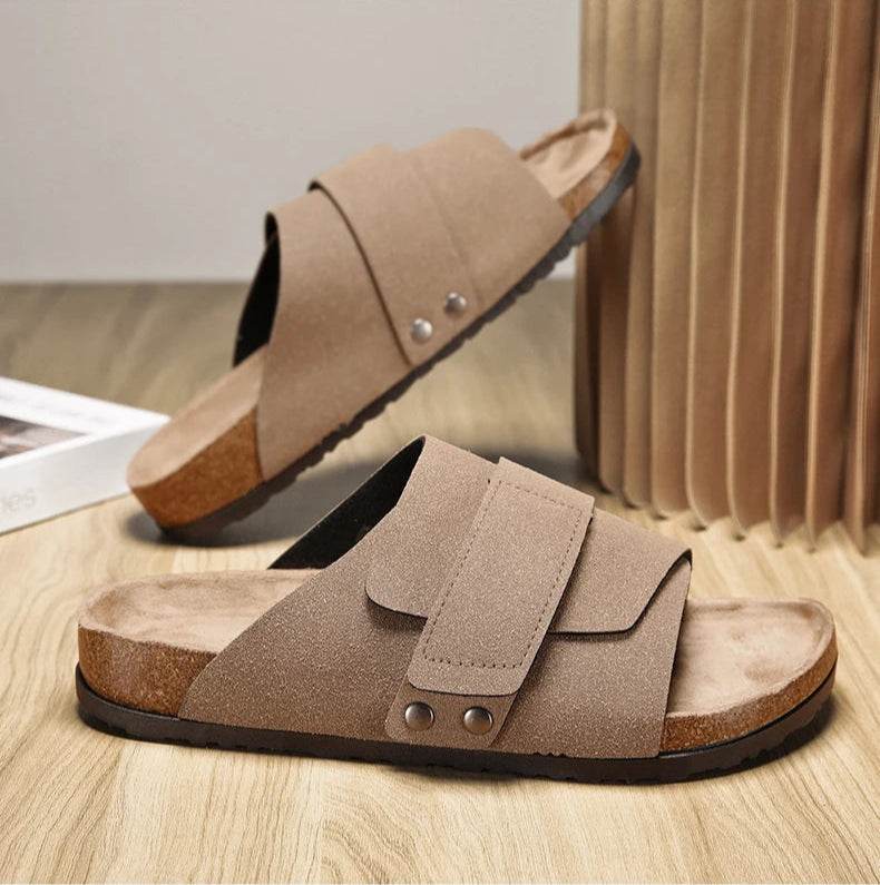 Suede Strap Slide Sandals - Montero Milan