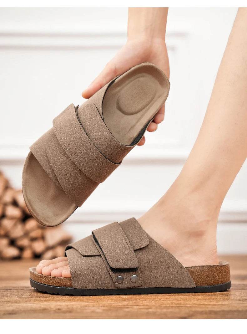 Suede Strap Slide Sandals - Montero Milan
