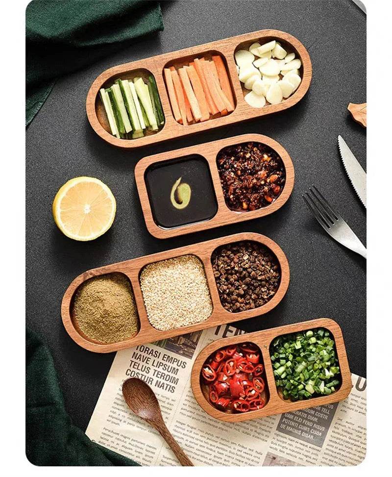Naturuta™ Solid Wood Sauce & Snack Tray - Montero Milan