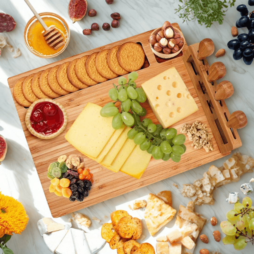 5 Pcs Wooden Charcuterie Board with Knife Set - Montero Milan