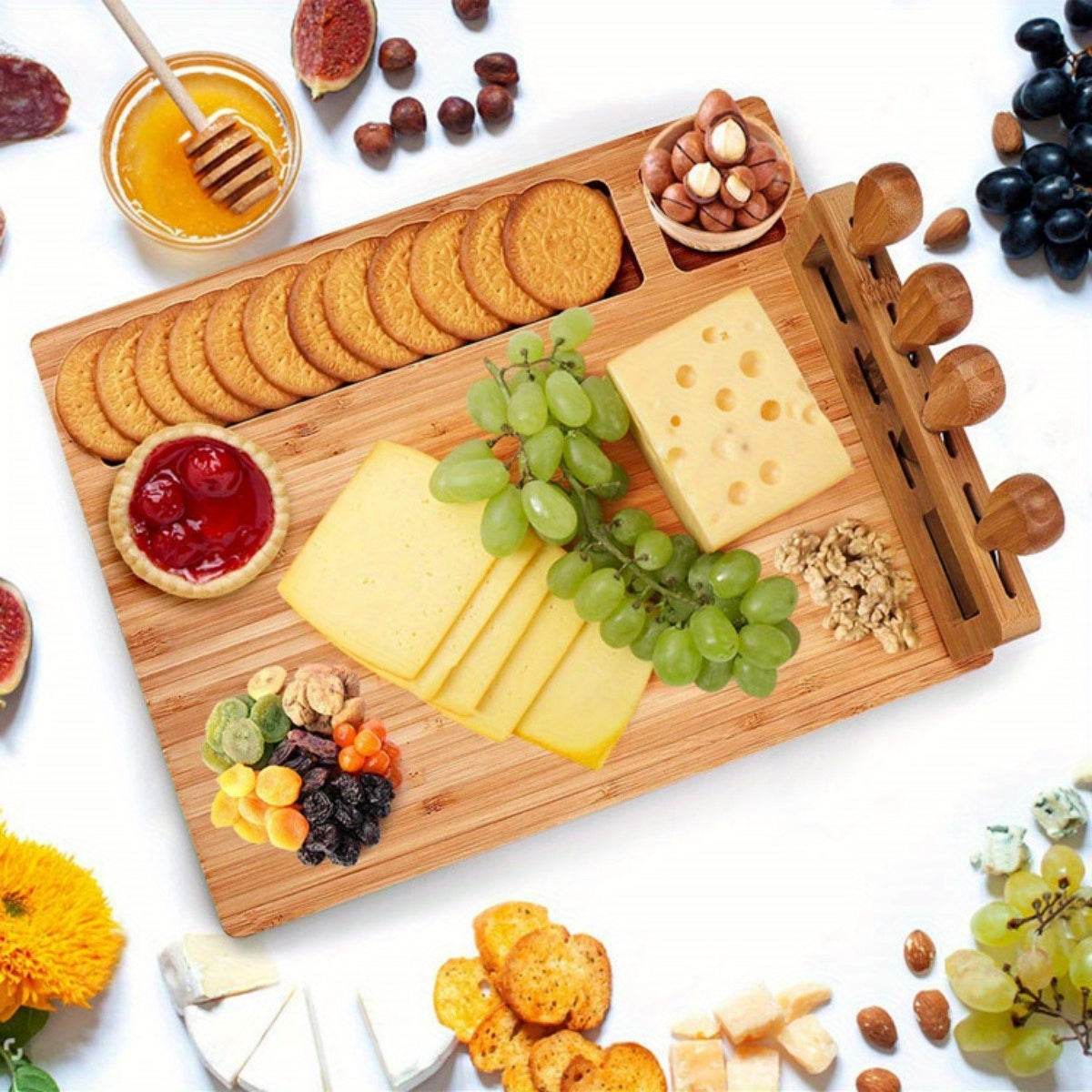 5 Pcs Wooden Charcuterie Board with Knife Set - Montero Milan