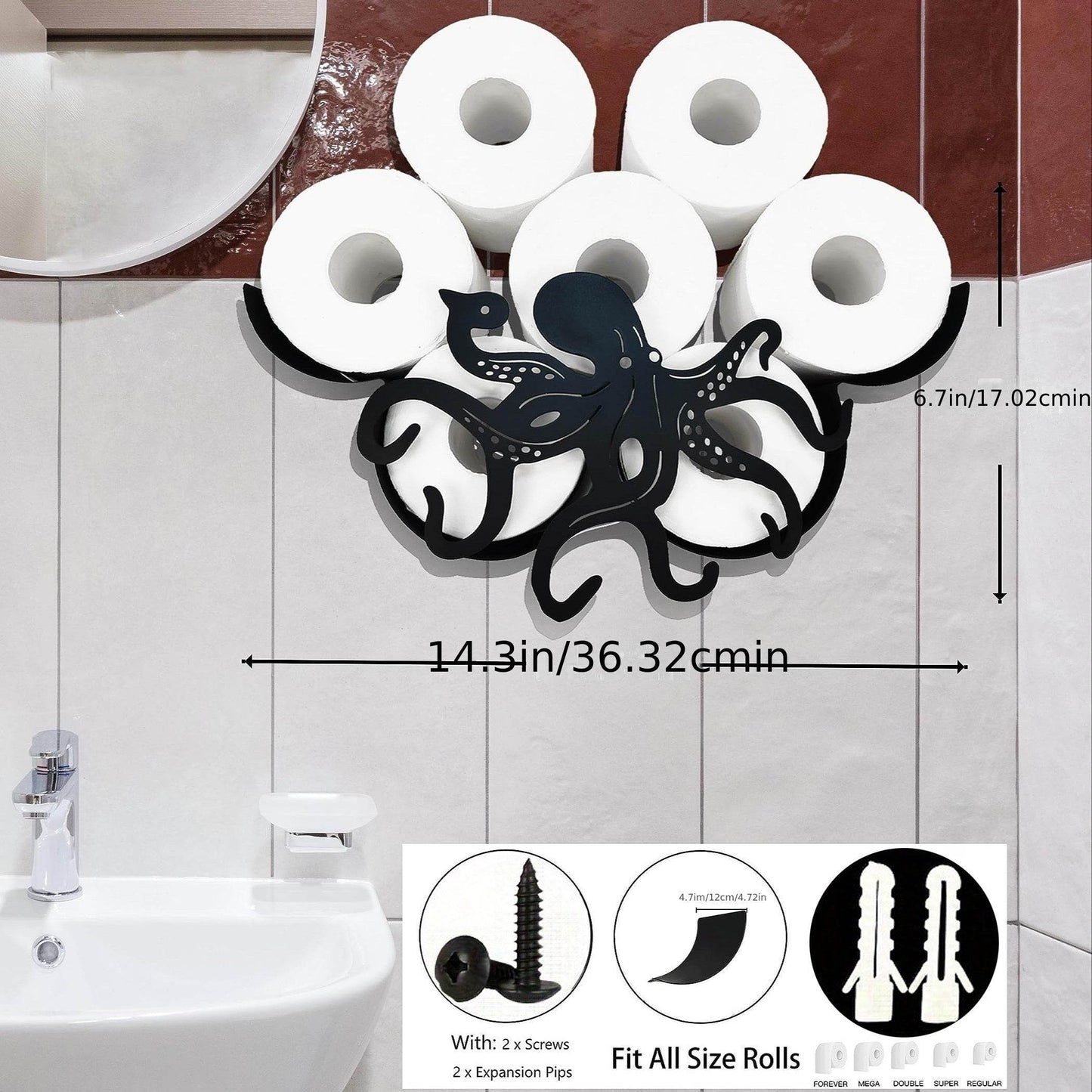 Whimsical Octopus Toilet Paper Holder Rack - Montero Milan