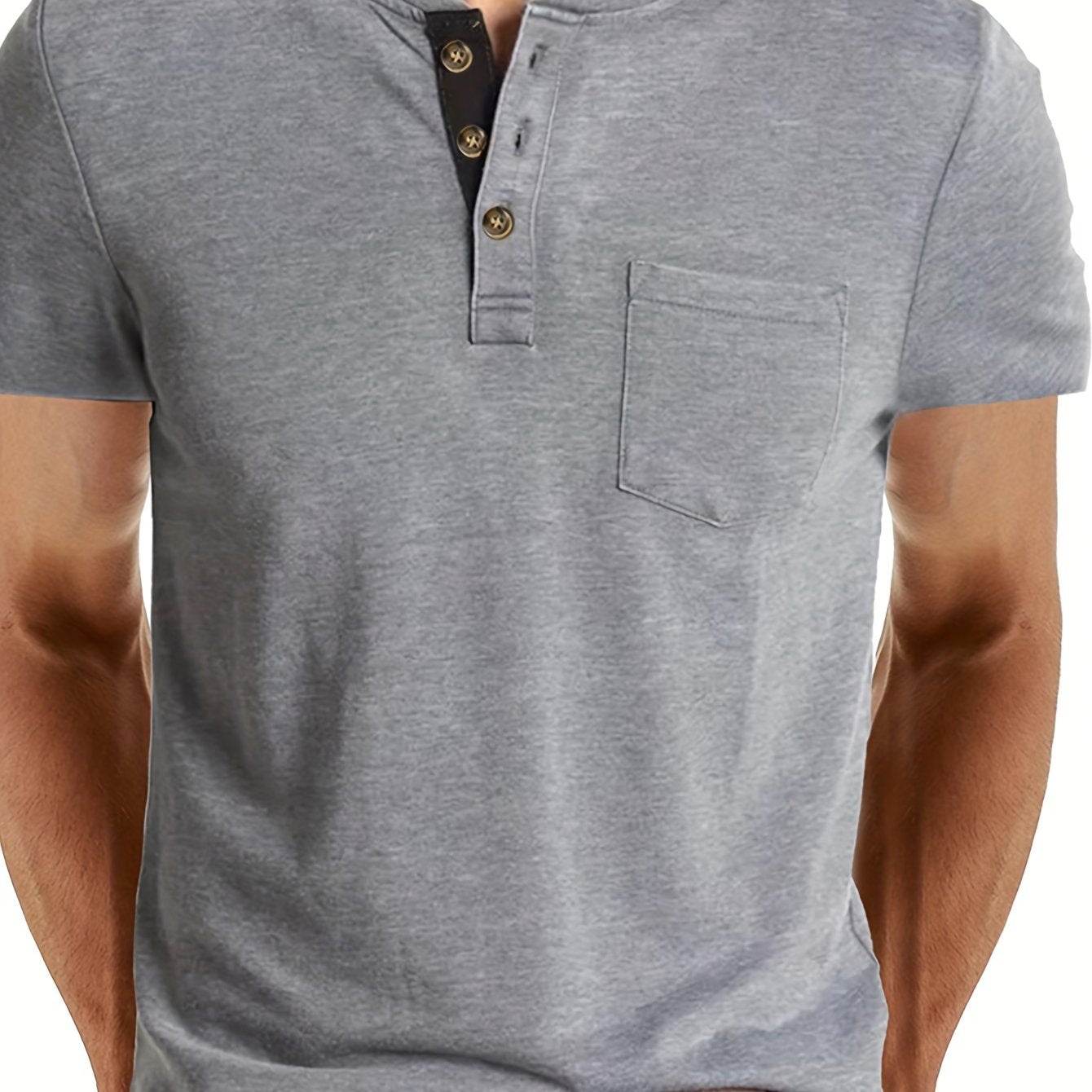 Men's Classic Cotton Blend Henley Tee - Montero Milan