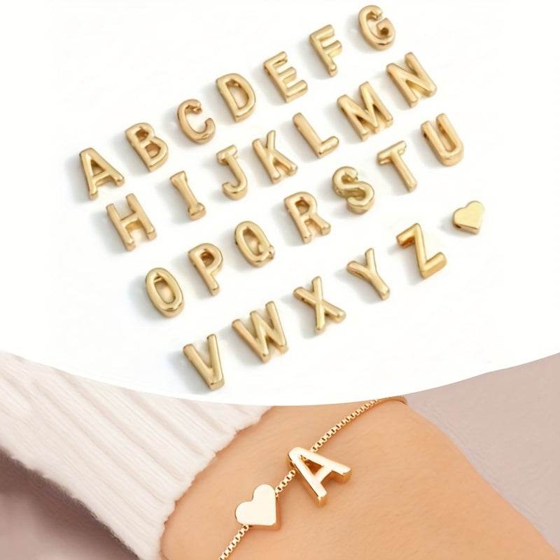 Gold Heart Initial Bracelet - Montero Milan