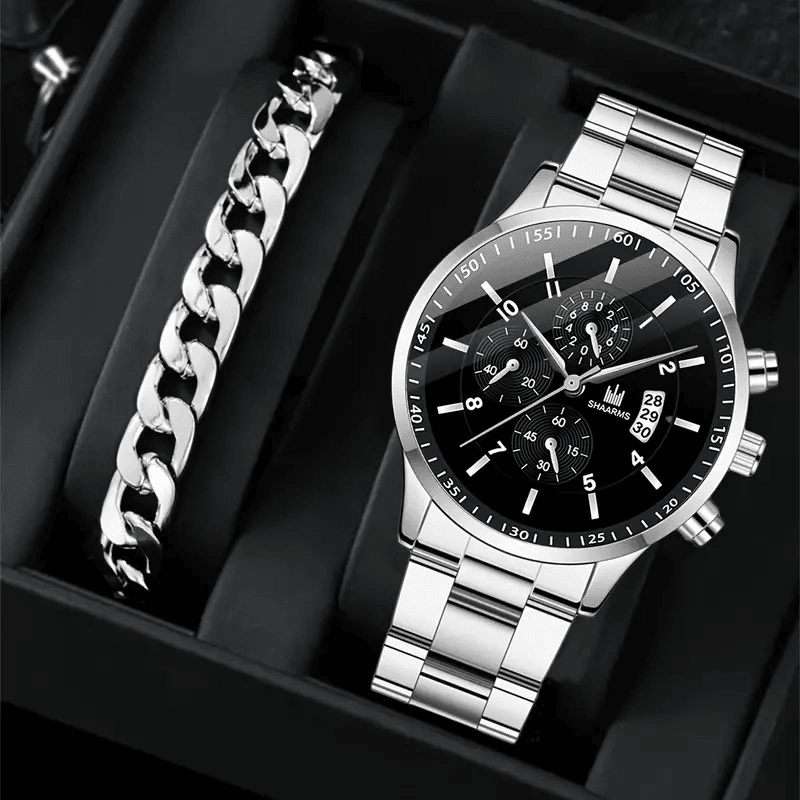 Timeless Stainless Steel Watch & Bracelet Set (Buy 2 Get 1 Free) - Montero Milan
