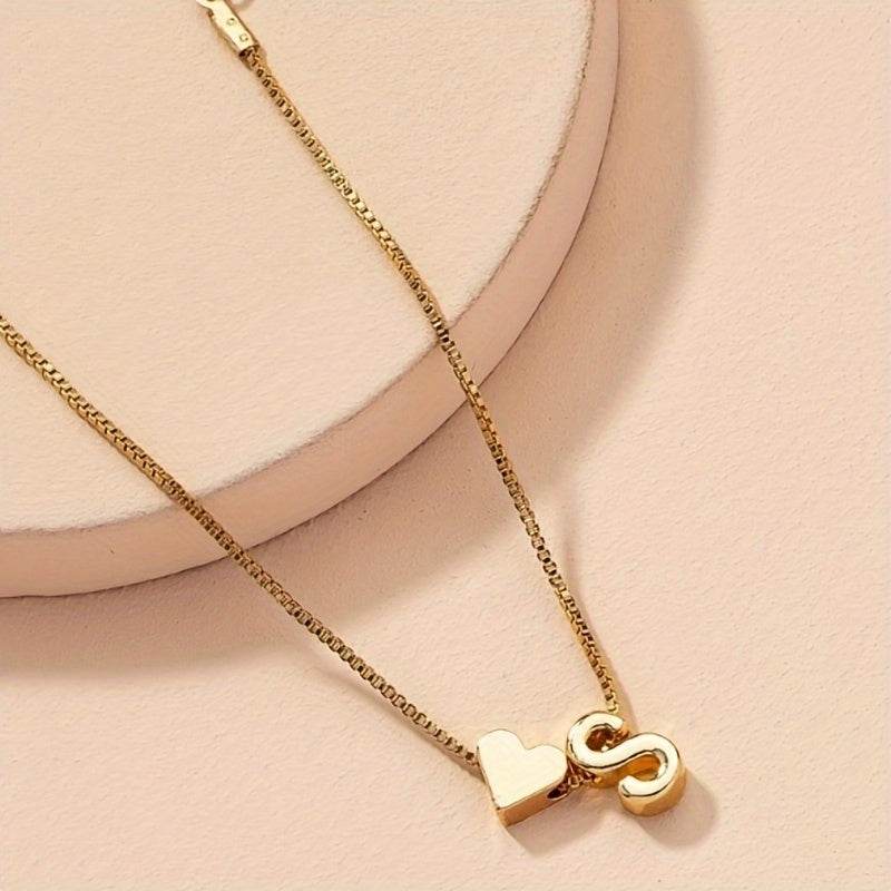 Gold Heart Initial Bracelet - Montero Milan