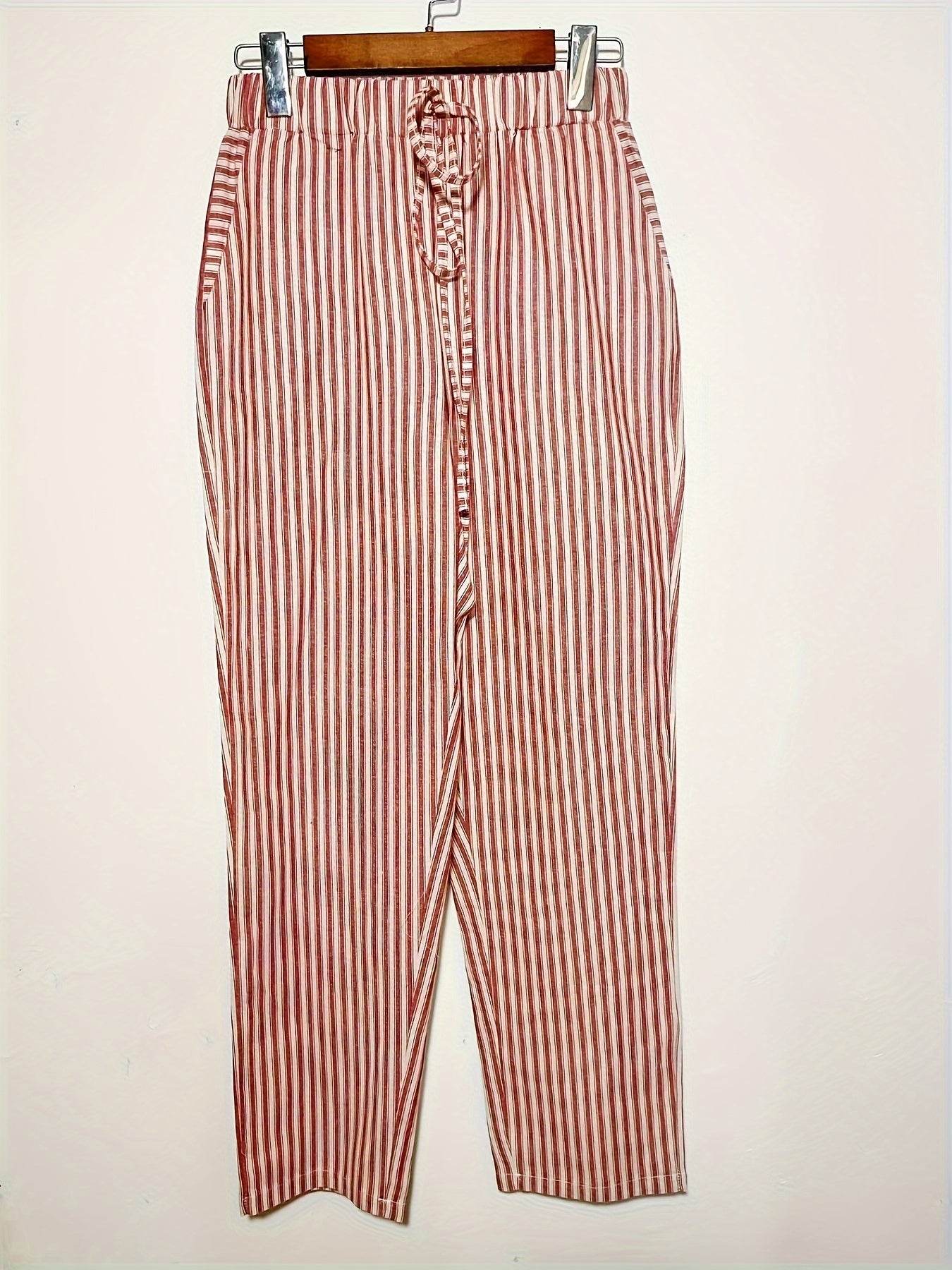 Striped High-Waisted Wide-Leg Pants - Montero Milan