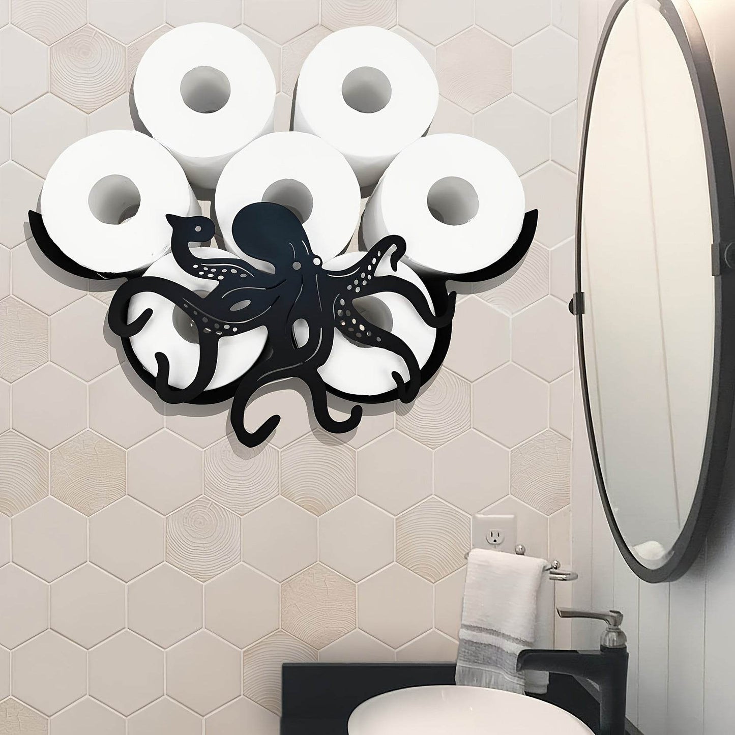 Whimsical Octopus Toilet Paper Holder Rack - Montero Milan