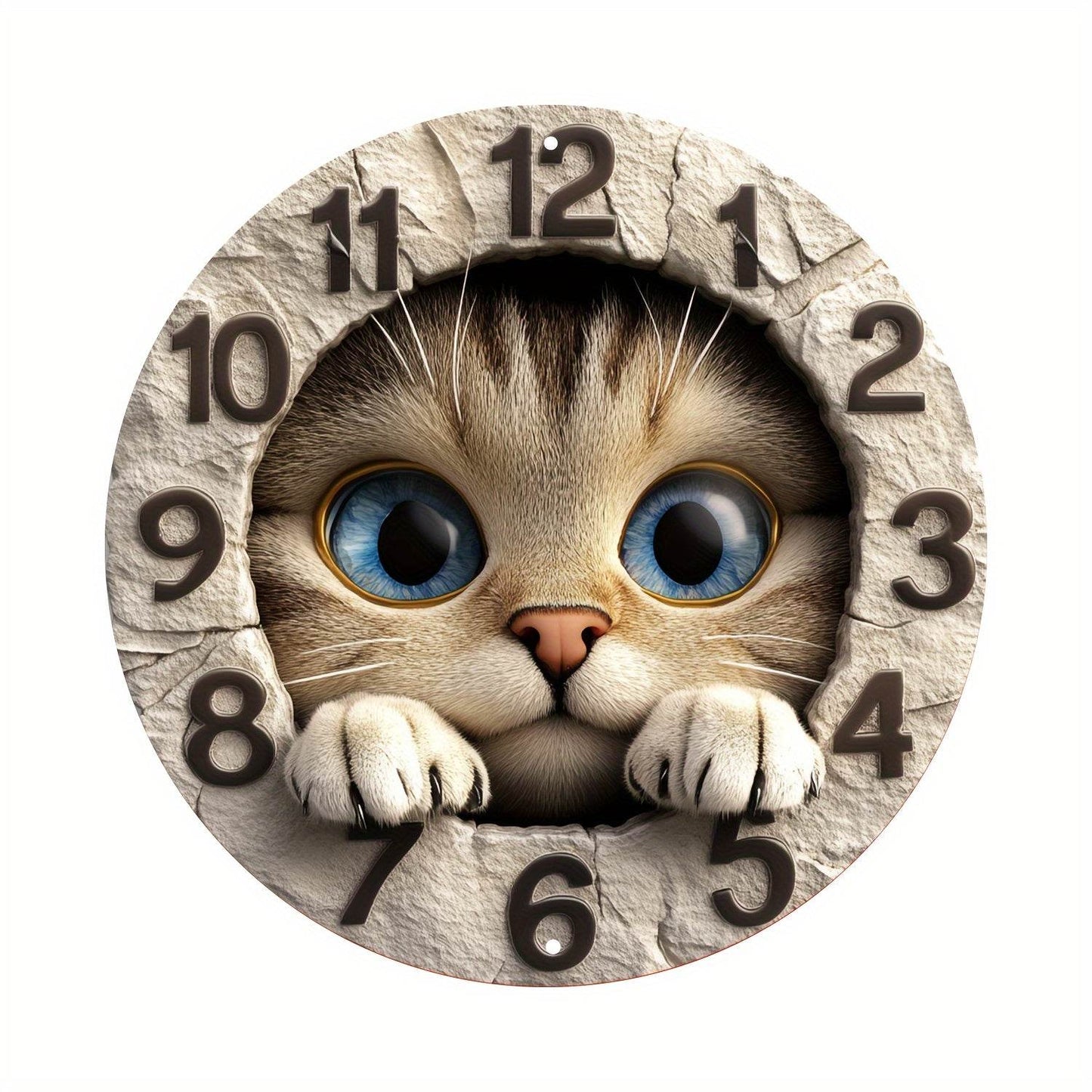 Charming Round Cat Paw Metal Wall Art Decor - Montero Milan