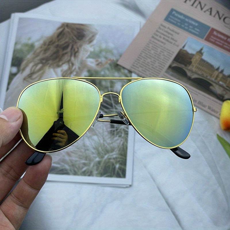 Unisex Retro Mirrored Aviator Sunglasses - Montero Milan